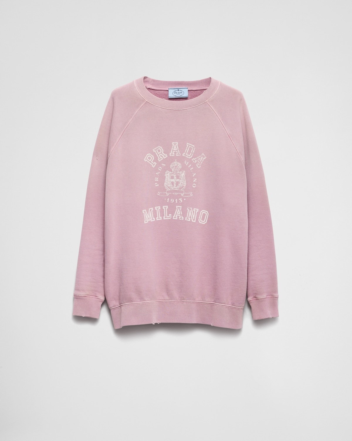 

Хлопковый свитшот с круглым вырезом Prada, сиреневый