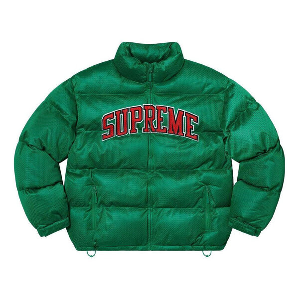 

Куртка mesh jersey puffer jacket 'green red' Supreme, зеленый
