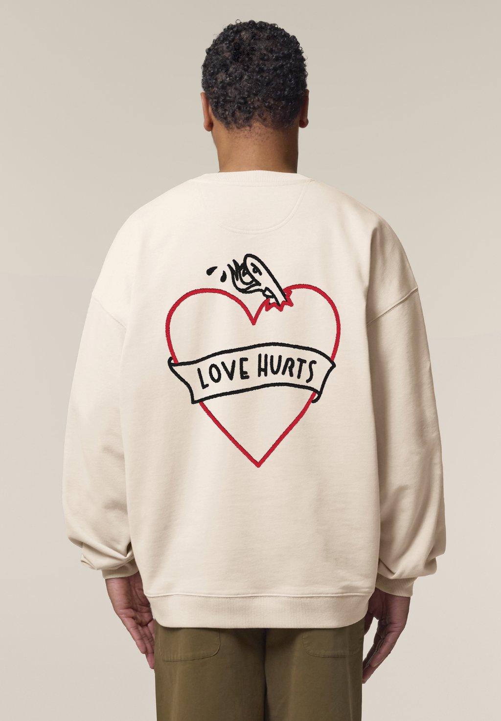 

Толстовка LOVE HURTS BACK PRINT UNISEX HEAVYWEIGHT Mira Paris, кремовый