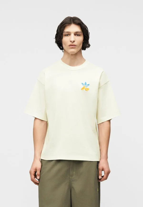 Футболка унисекс с полосатым лимонным принтом Adidas Originals, Off-White — фото 3
