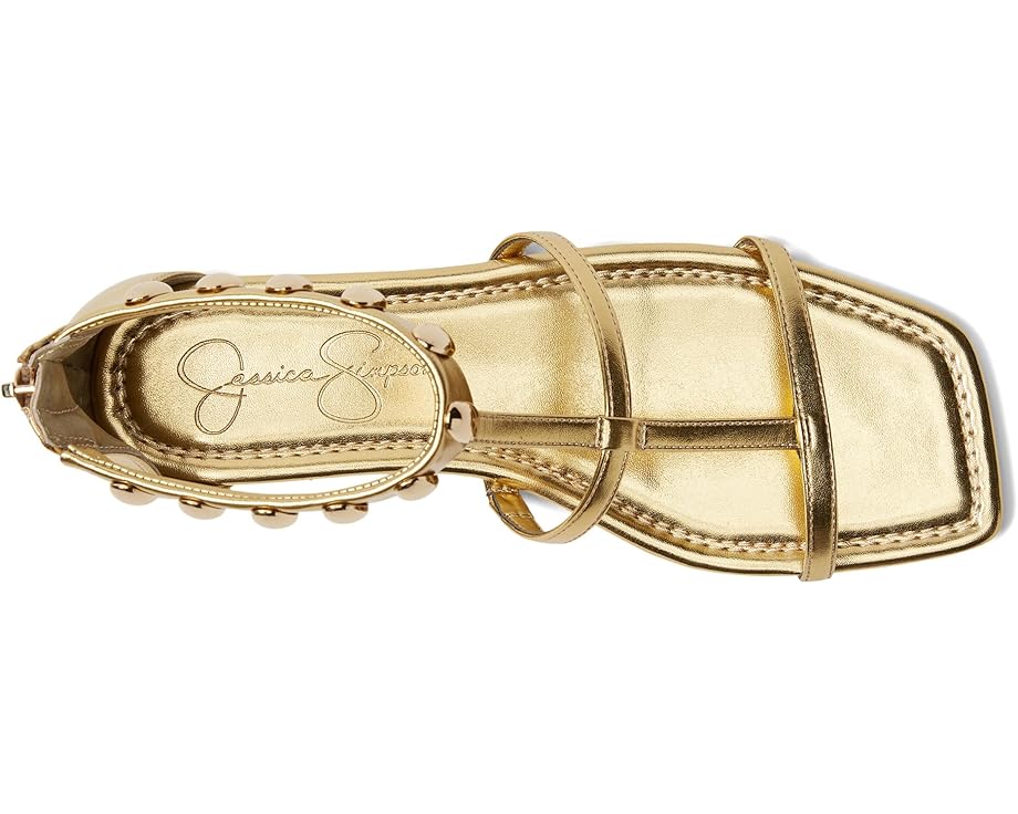 Сандалии Jessica Simpson Elusta Studded T-strap Sandals, золотой — фото 2