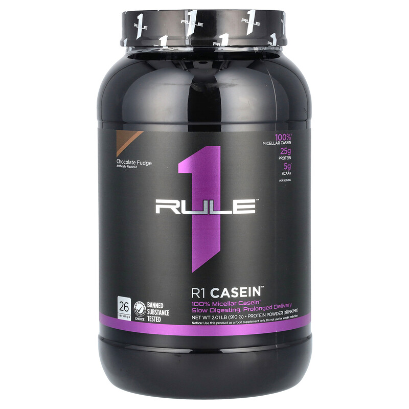 

Rule One Proteins, R1 Casein, протеиновая смесь для приготовления напитка, со вкусом шоколадной помадки, 910 г (2,01 фунта)