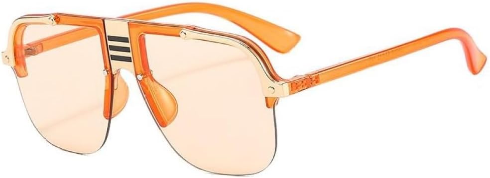 

Солнцезащитные очки без оправы, квадратной формы, для женщин и мужчин, большие, в стиле ретро, ​​с плоской верхней частью, крупные, с защитой от УФ-излучения UV400 MTZJH, Orange