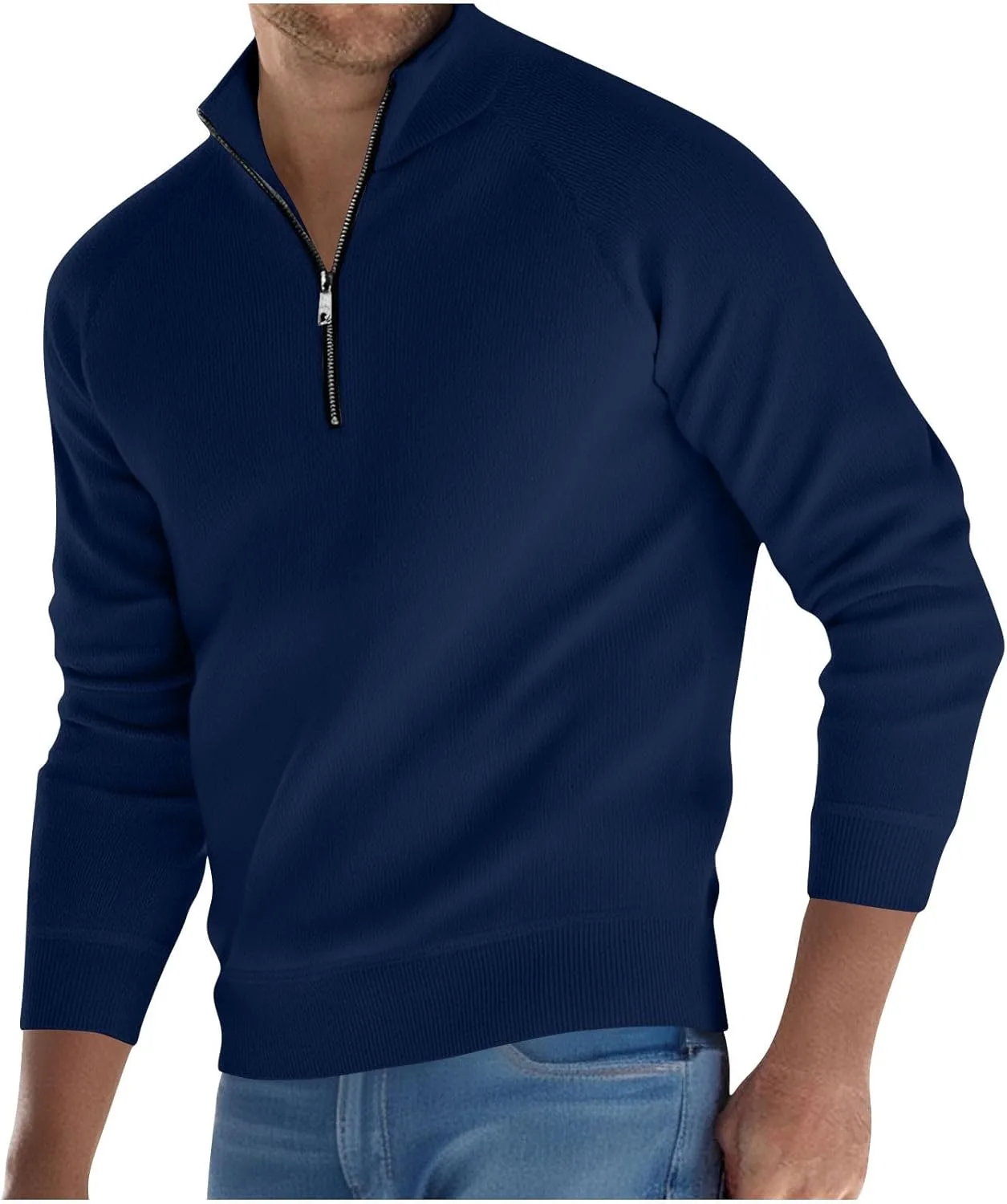 

Мужской свитер с молнией на четверть, Slim Fit, длинный рукав Cambkatl