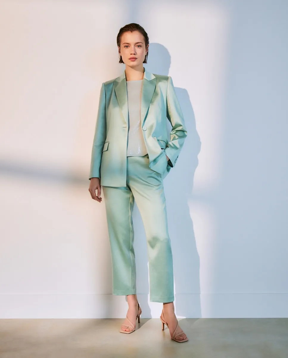 

Женские брюки в стиле смокинга Woman El Corte Inglés, цвет 582 Verde Agua