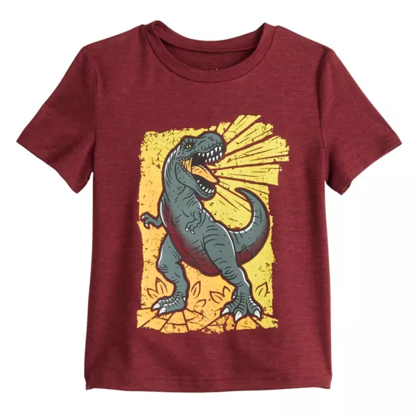 

Футболка с принтом для мальчиков и малышей Jumping Beans, цвет maroon trex