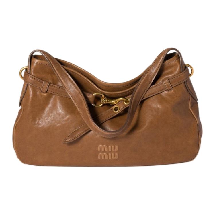 

MIU MIU Кожаная сумка через плечо женская Oak