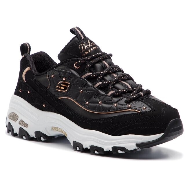 Кроссовки Skechers D'lites Glamour Feels 13087/BKRG Black/Rose Gold, черный — фото 2