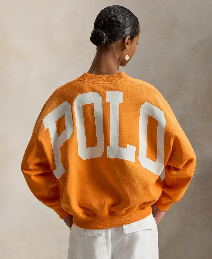 Женская футболка оверсайз с круглым вырезом и логотипом на спине Polo Ralph Lauren, solar оранжевый — фото 4