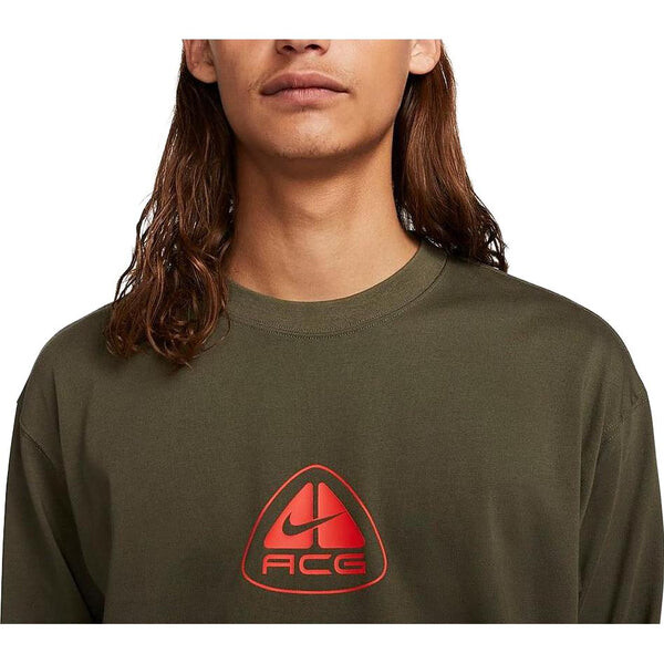 Футболка Nike ACG Long Sleeve Tee Lungs 'Khaki', зеленый — фото 4