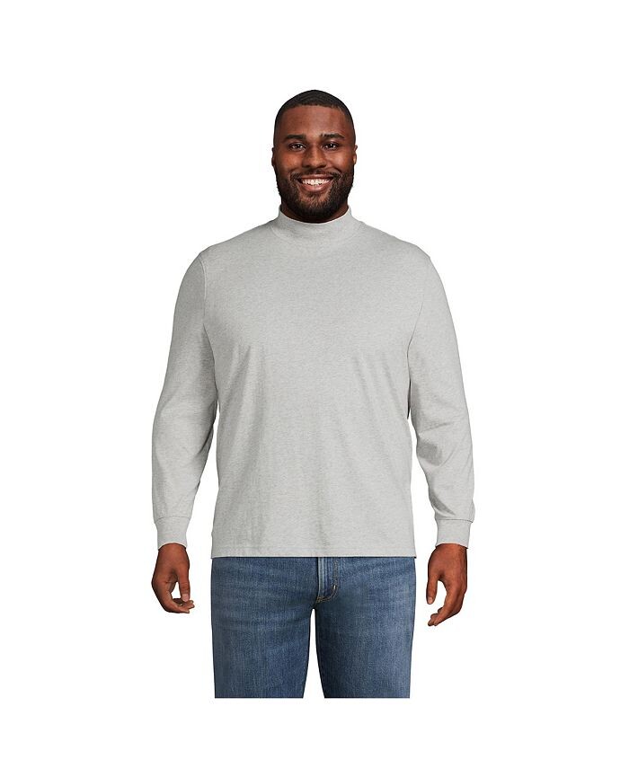 

Мужская футболка с воротником-стойкой Super-T Lands' End, цвет Gray heather