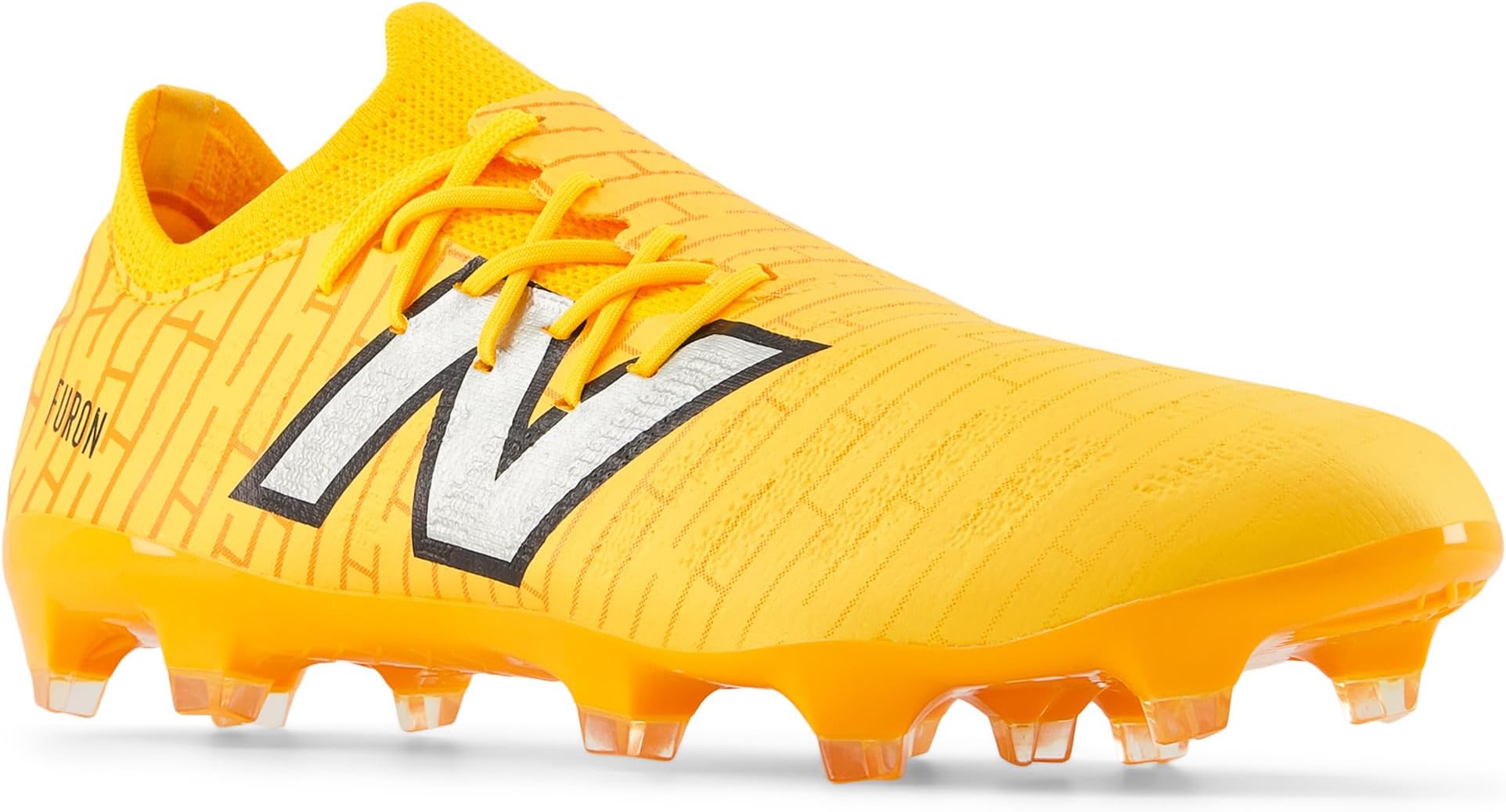 Кроссовки New Balance FURON DESTROY FG V7+ Soccer Cleats, цвет Sun Glow/Silver Metallic