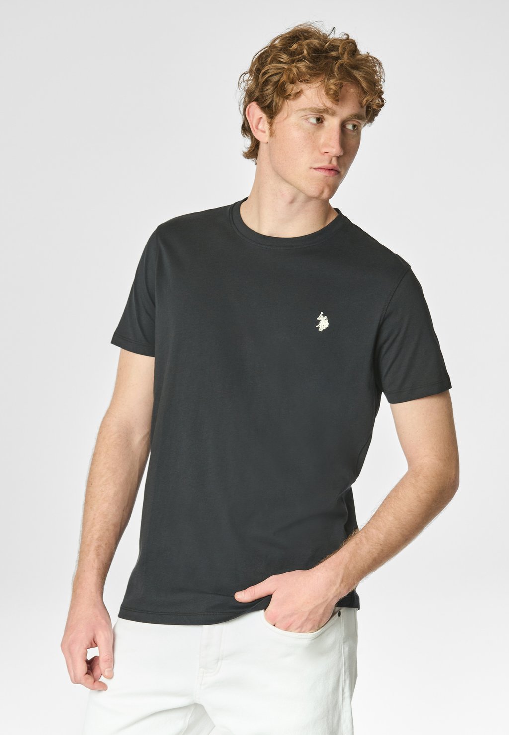 

Базовая футболка A MANICHE CORTE IN CON LOGO U.S. Polo Assn., черный