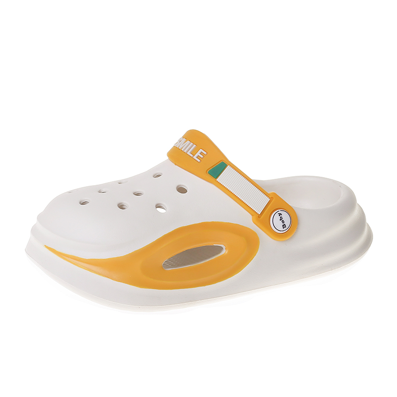 

Детские сандалии с низким верхом, противоскользящие, противоударные, износостойкие, дышащие, легкие, амортизирующие CAMKIDS, белый/желтый