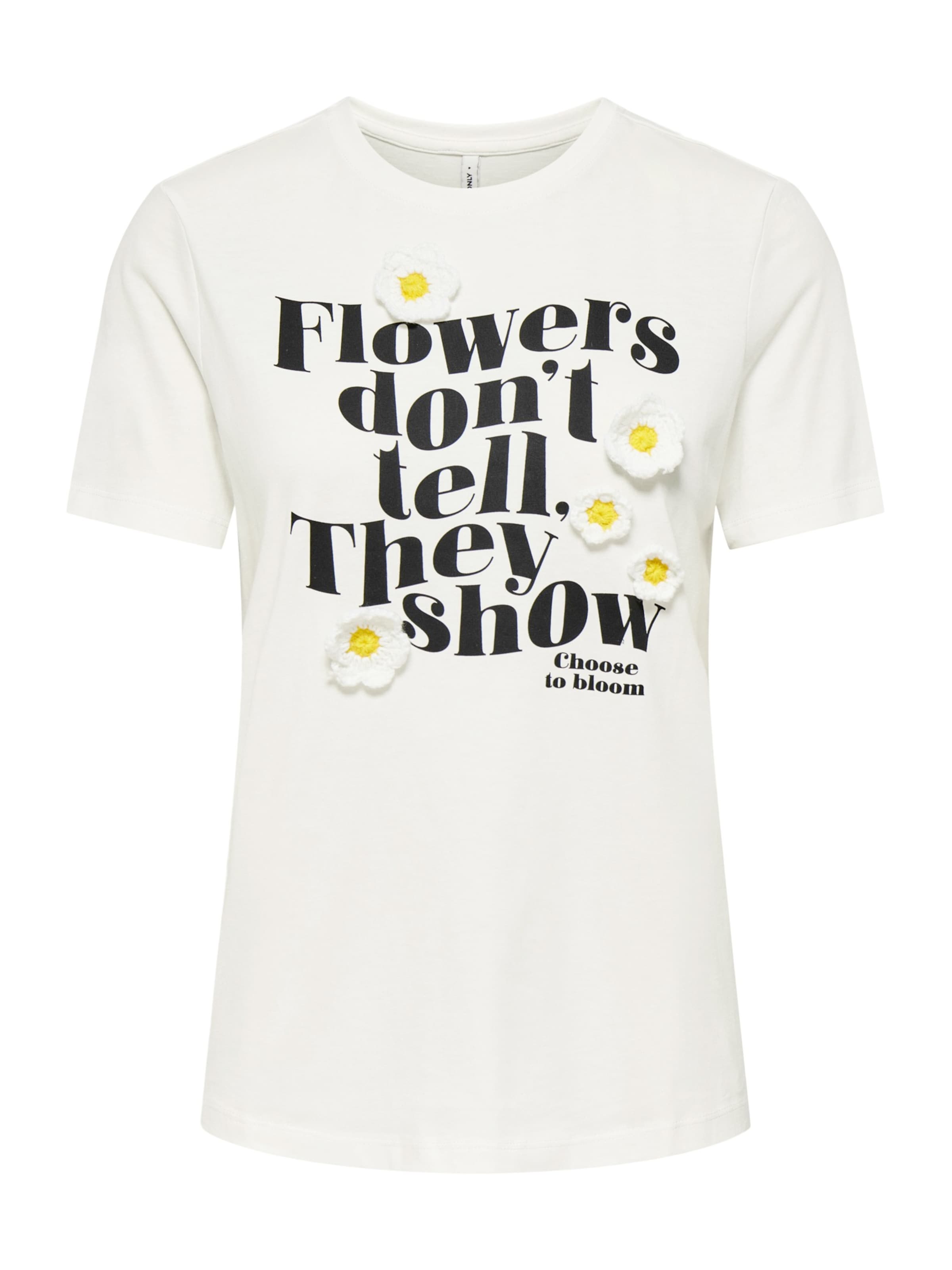 

ONLY Футболка 'ONLCILLE DAISIES' в цвете Off White