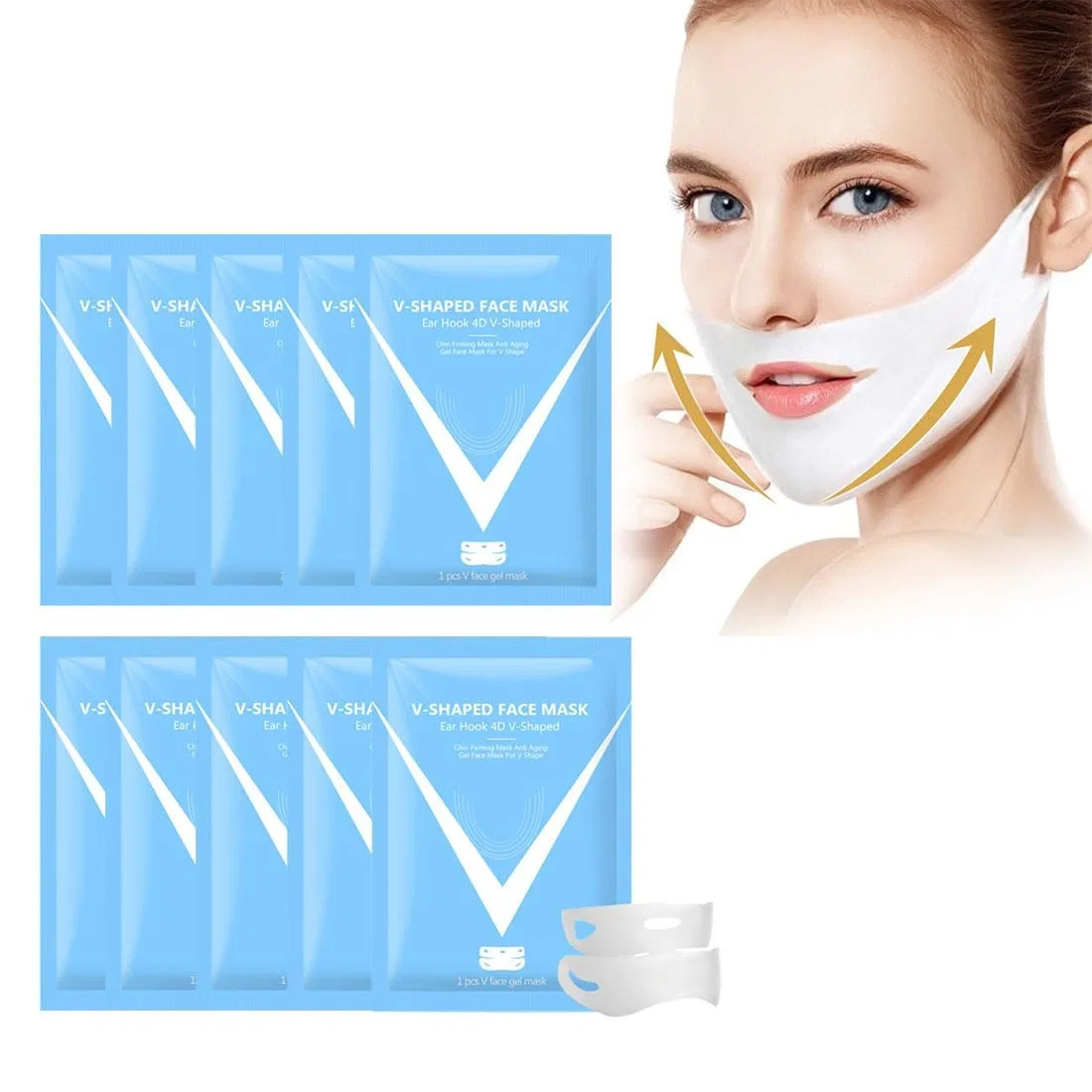 Маска для подбородка «Double Chin Mask» от Bloskin Bamideo, 10 Pieces.