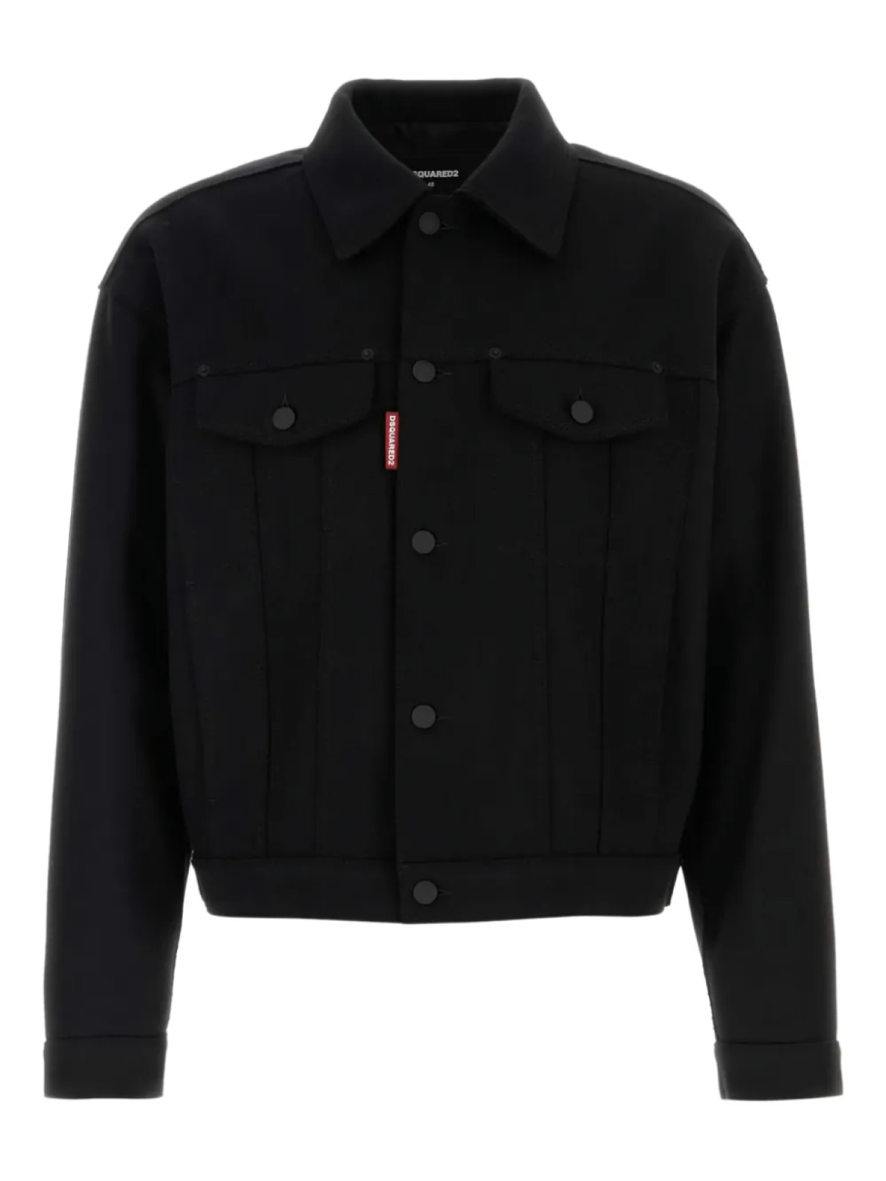 

Куртка-рубашка DSQUARED2 из смеси натуральной шерсти, черный