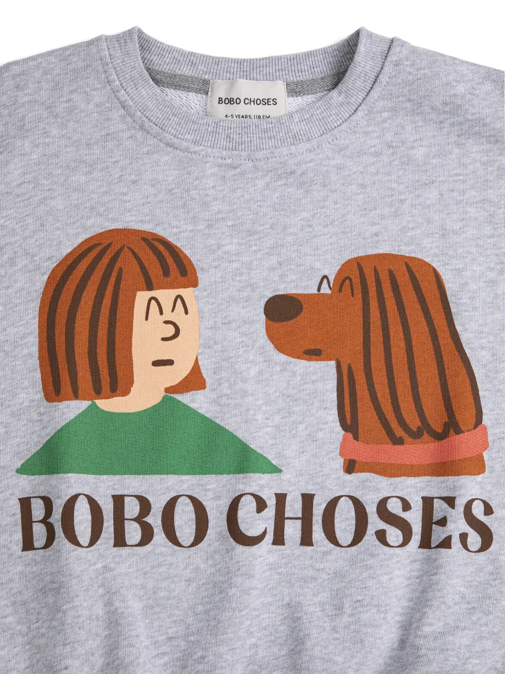 Свитшот с графическим принтом "Friends In A Pickle" Bobo Choses, серый — фото 2