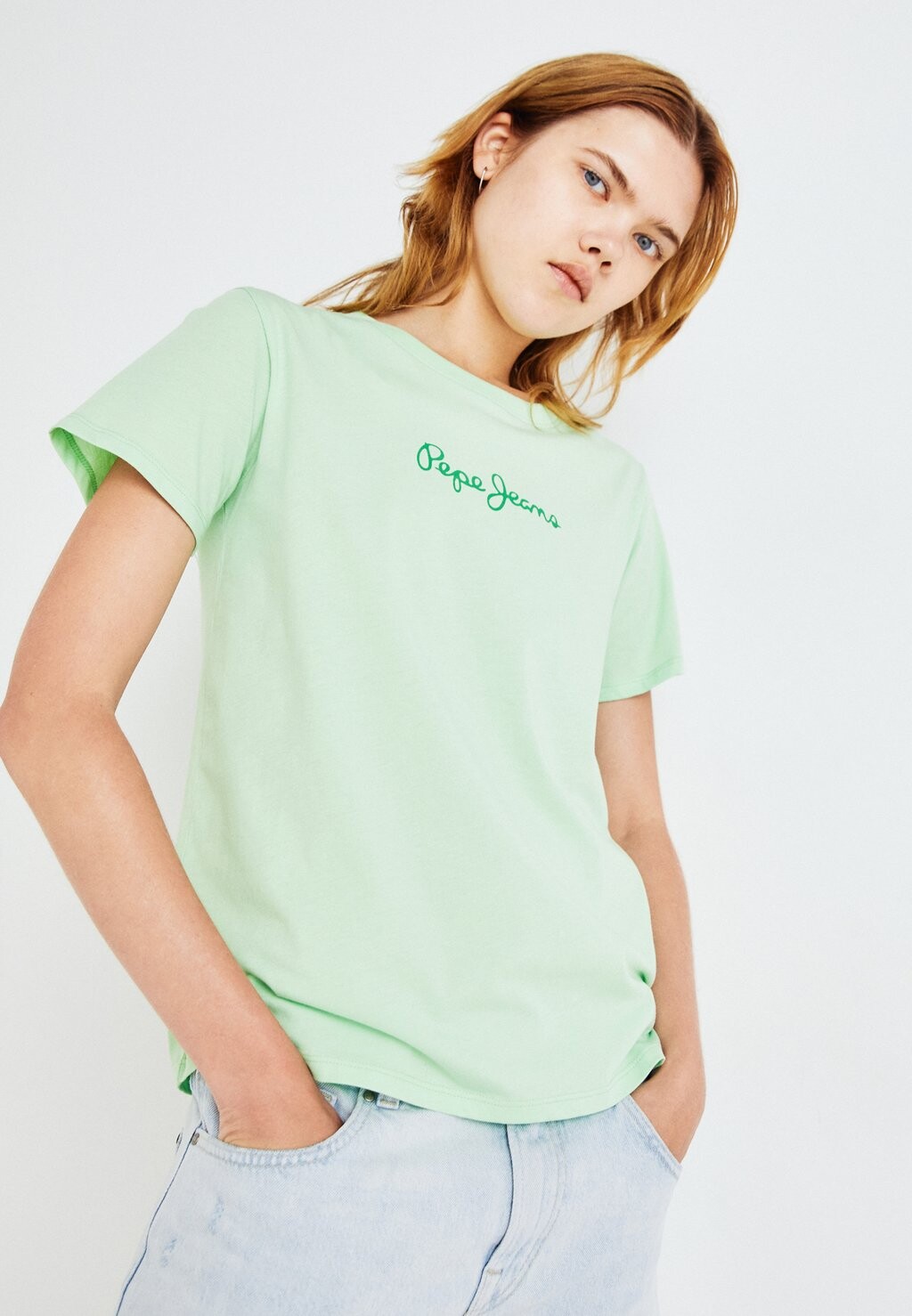 

Футболка с принтом LORETTE Pepe Jeans, цвет acid menta green