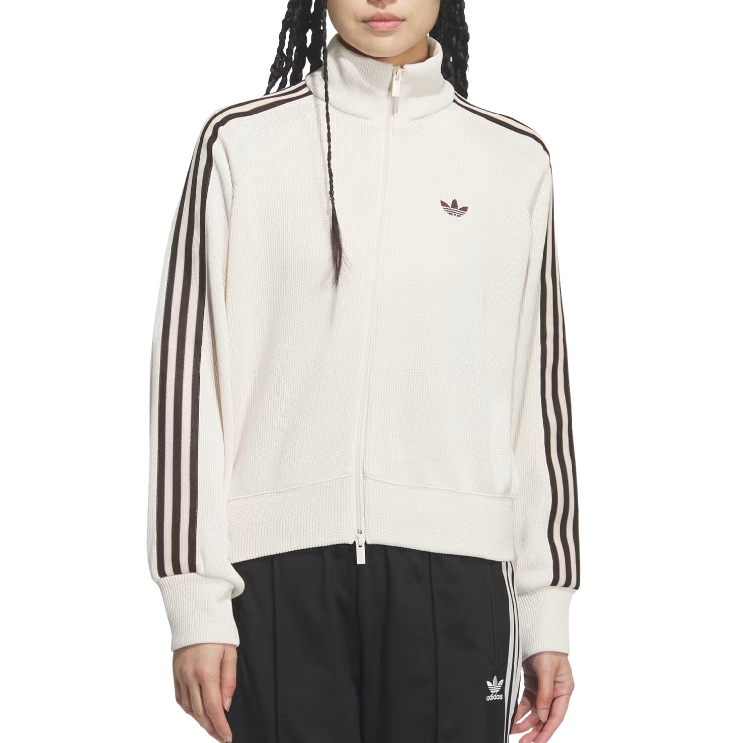 (WMNS) Вязаная спортивная футболка Adidas Knit Balloon Track Top 'Wonder White' — фото 2