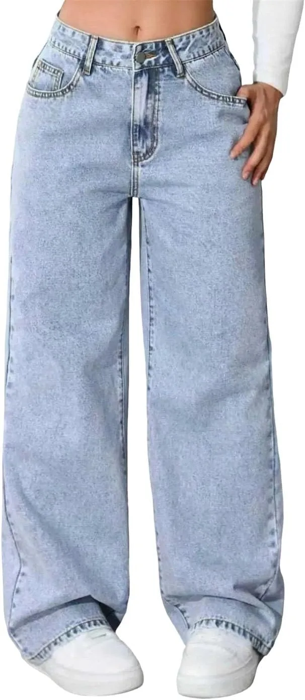 

Женские джинсы Wide Leg в корейском стиле Vintage Loose Fit