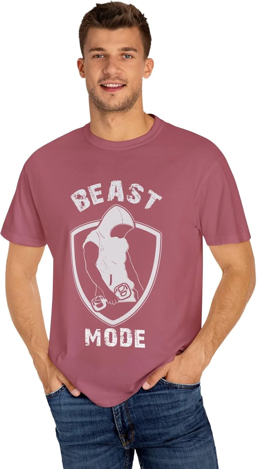 Футболка Beast Mode, фитнес-майка, мотивационная футболка для зала, одежда в стиле атлежера, топ в винтажном стиле GENERIC, малиновый — фото 4