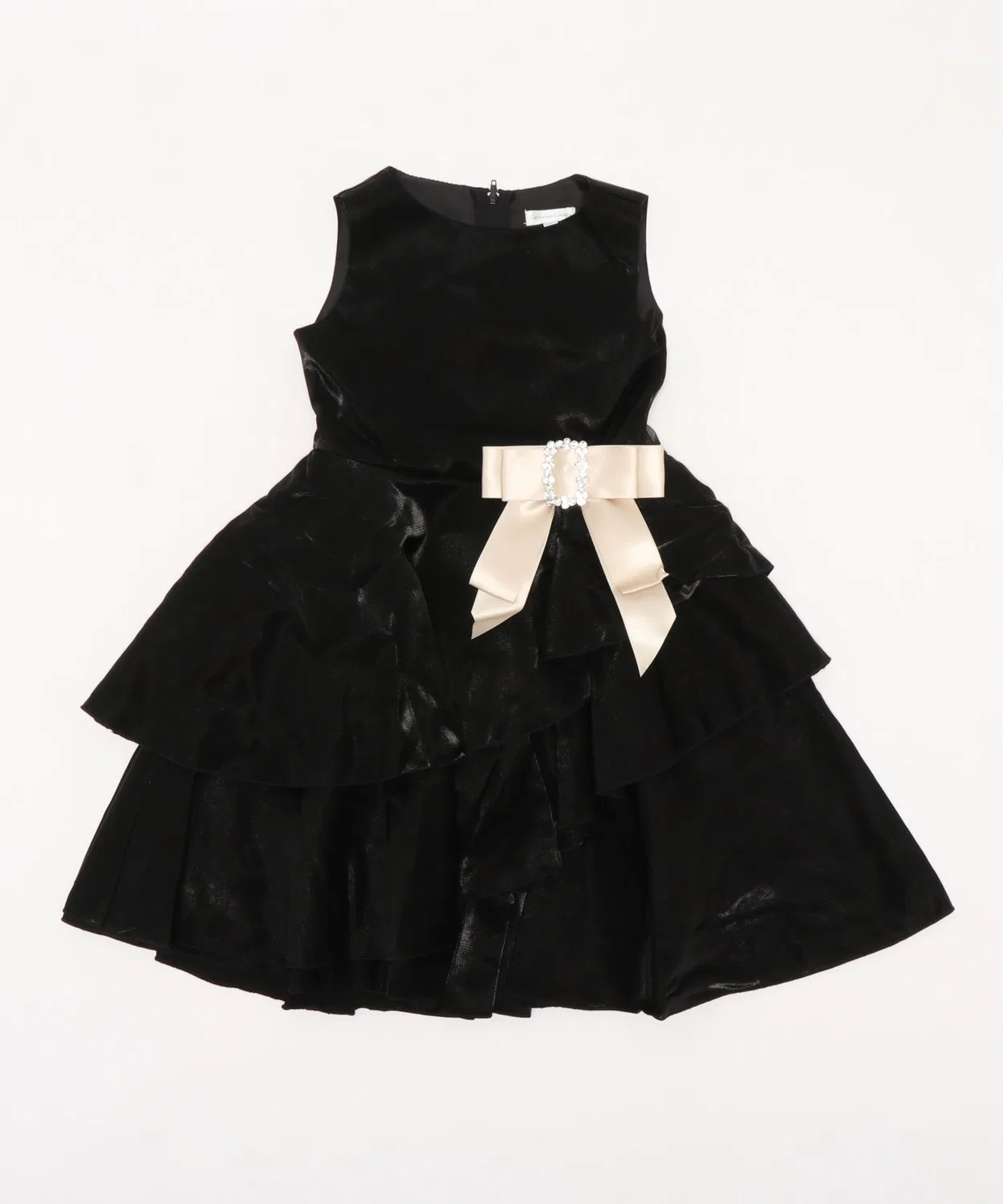 Платье детское Sparkling Satin Dress с блестками, без рукавов, розовое — фото 4