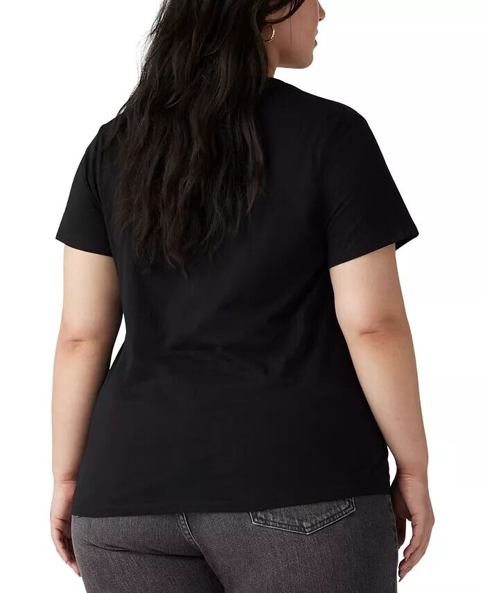 Трендовая футболка Plus Size Perfect Logo из хлопка Levi's, черный — фото 2