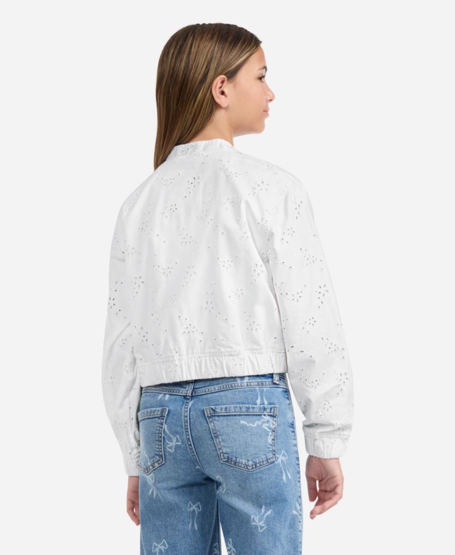 Детская куртка-бомбер с цветочным принтом abercrombie kids, Bright White — фото 3