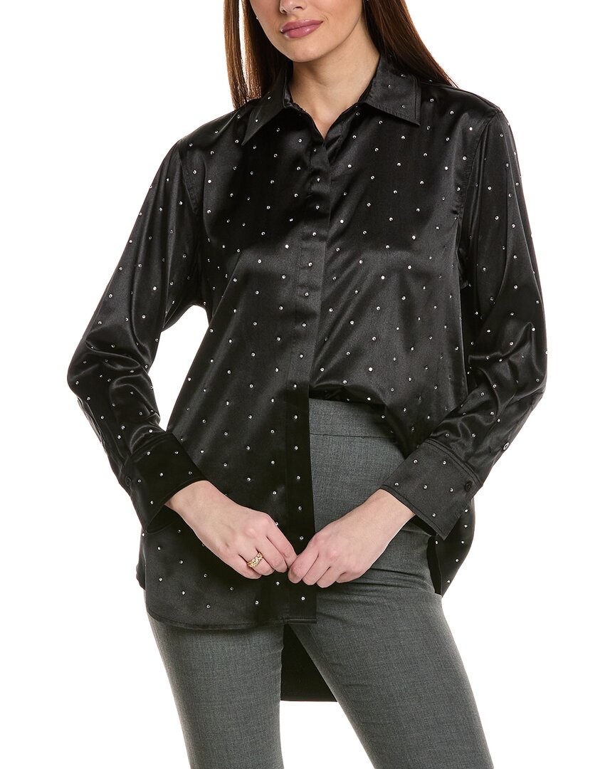 

Рубашка Kenneth Cole Oversize со стразами, черный