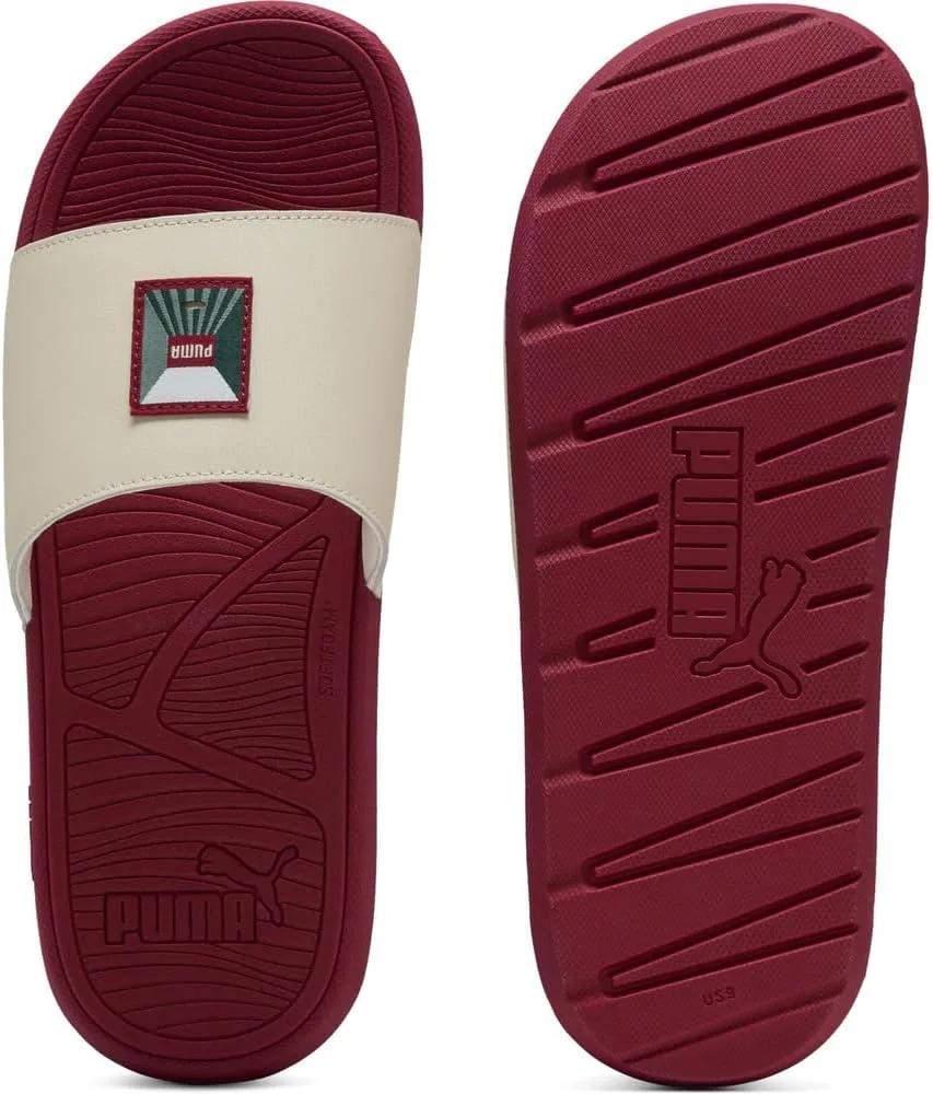 Сандалии-шлепанцы PUMA Cool Cat 2.0 Greenside унисекс, цвет Alpine Snow Dark Crimson — фото 3