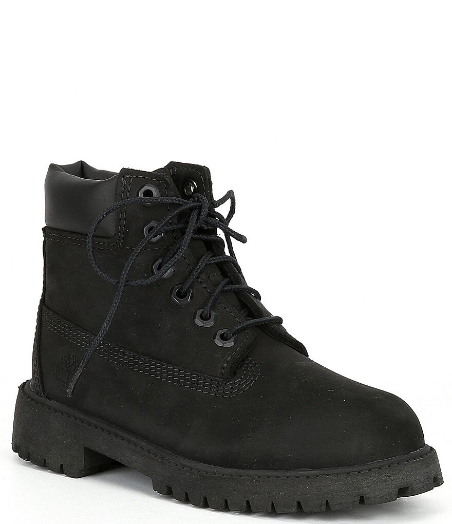 

Timberland Kids' Classic 6 Кожаные армейские ботинки для холодной погоды (молодежные), черный