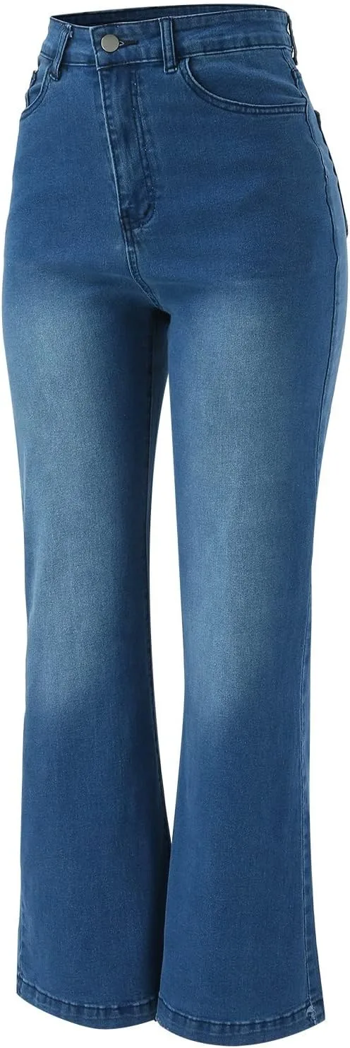 Джинсы для женщин High Waist Flare Stretchy Bell Bottoms — фото 3