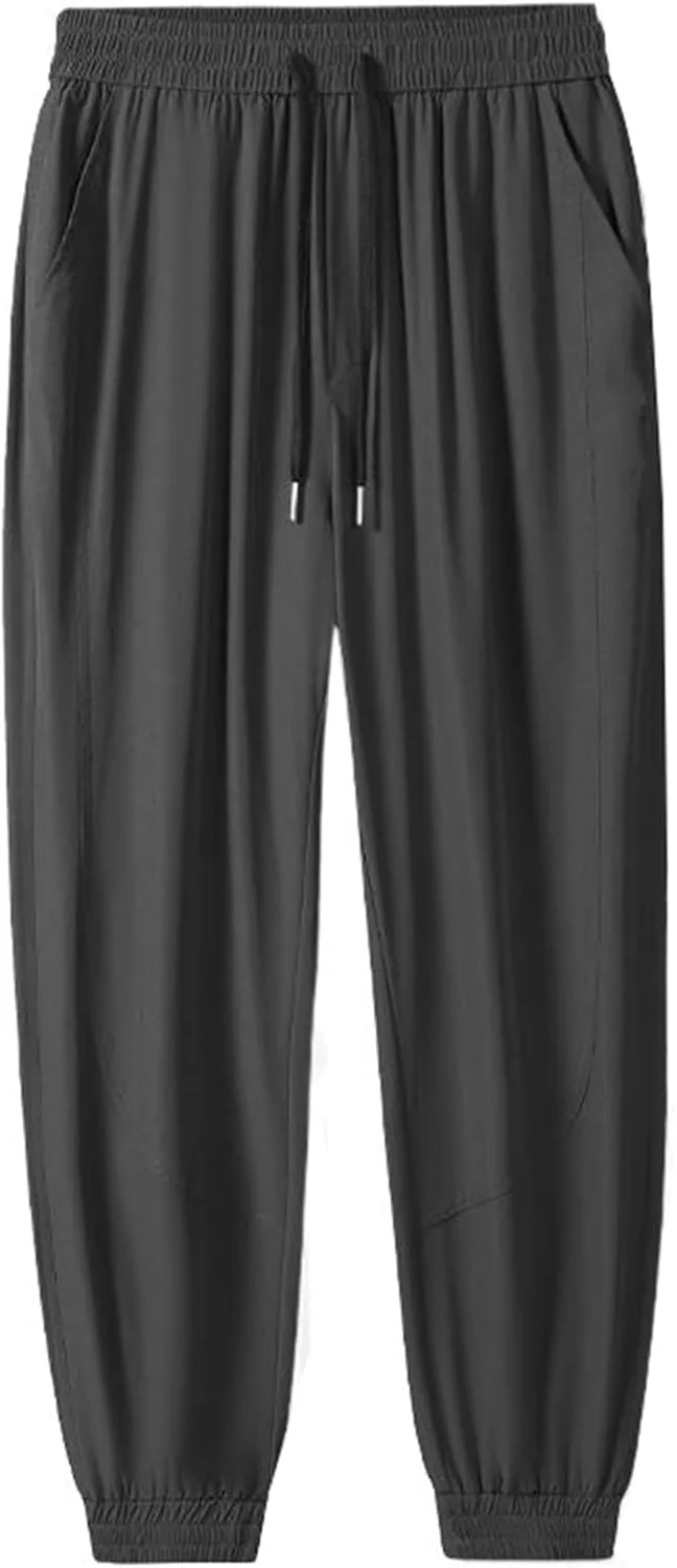 

Мужские брюки Ice Silk летние спортивные укороченные с завязками AXGGZTJZ