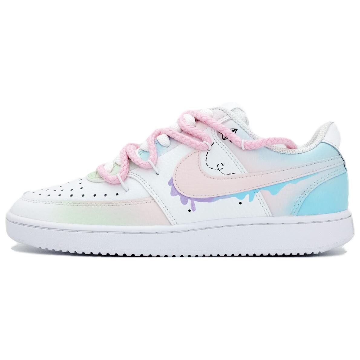 

Кроссовки Nike Court Vision 1 Skateboarding Shoes Women's Low-top Ultra Blue/Fire Orchid, белый