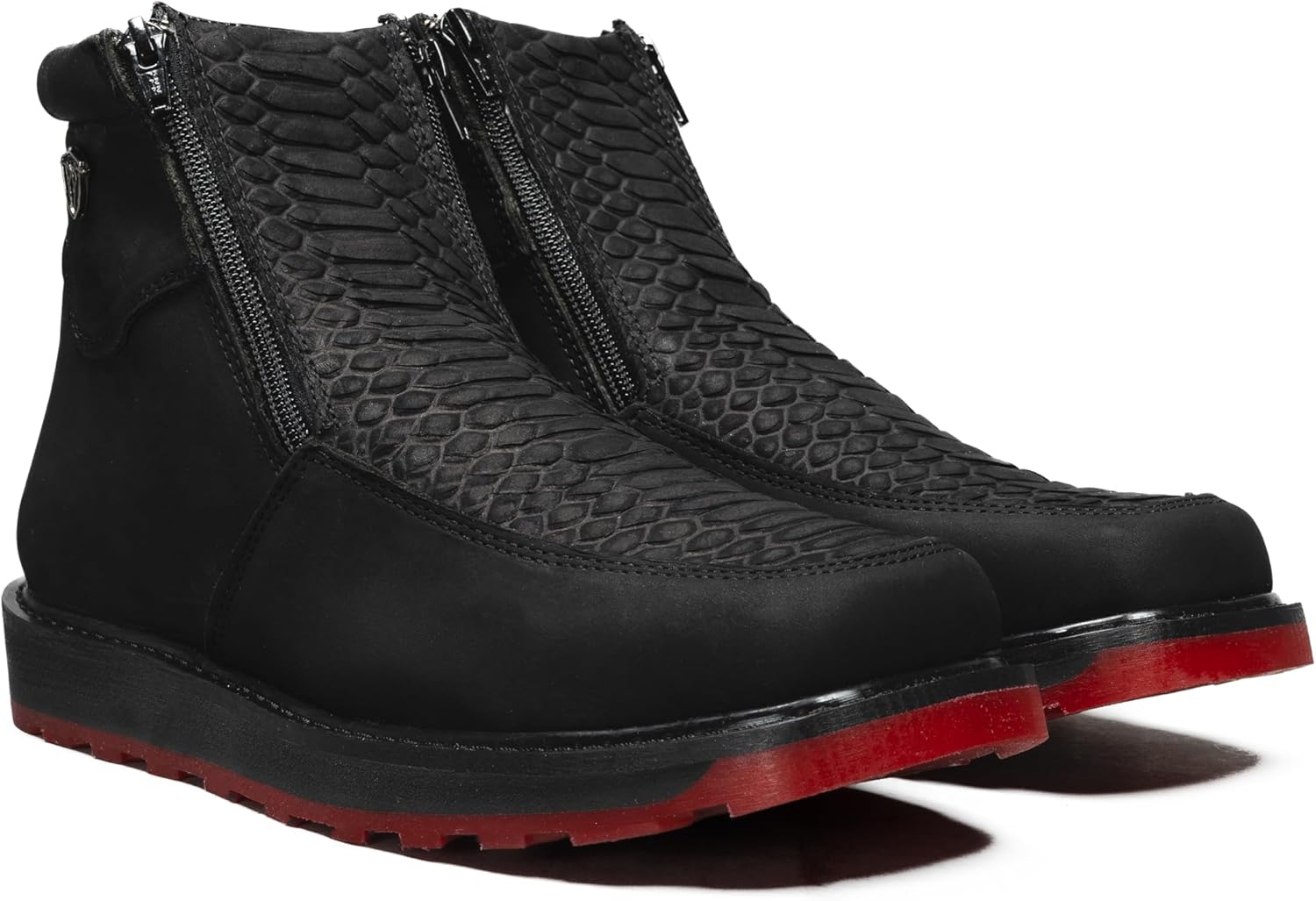 

Мужские западные туфли Rodeo Cartie Marcoa с современным рисунком под питона и двойной молнией, черный