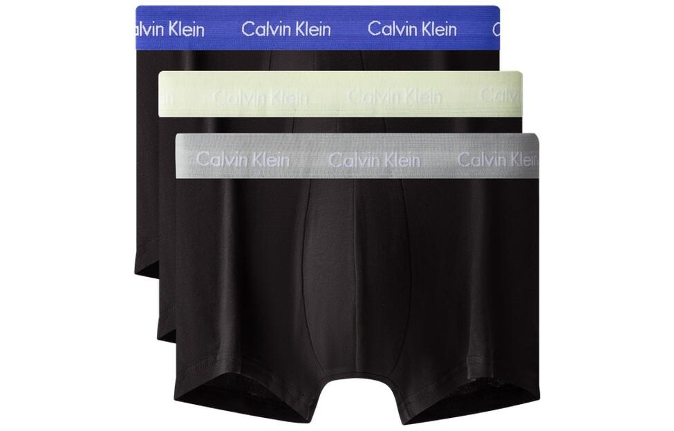 Мужские трусы Calvin Klein, цвет 3 strips (dark blue on black + gray on black + light yellow on b — фото 2