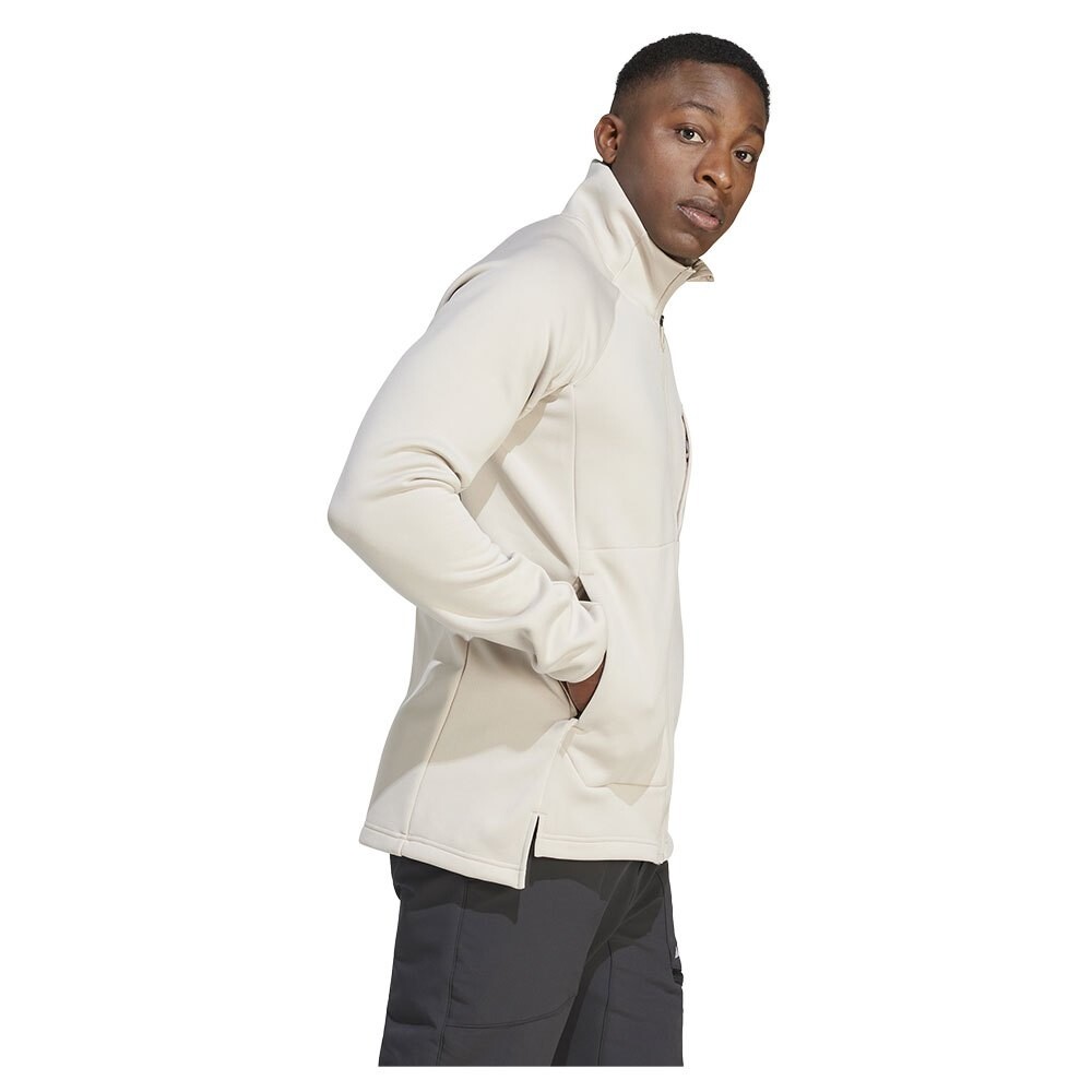 Толстовка на молнии adidas Organiser Xperior Medium Fleece, бежевый — фото 4