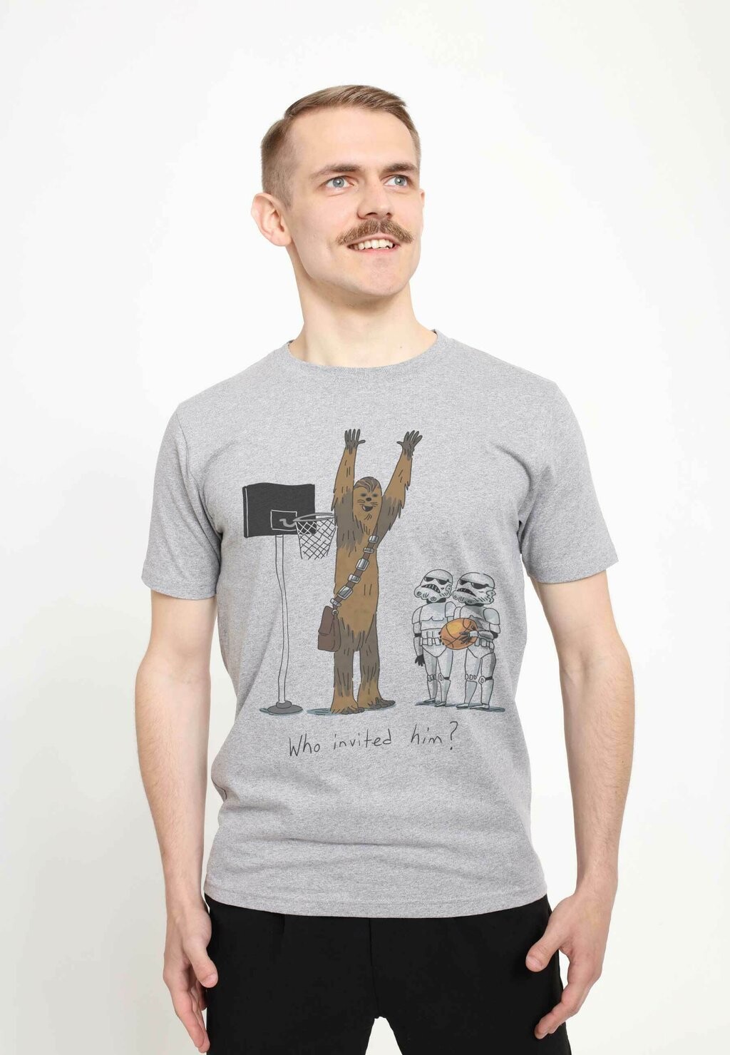 

Футболка с принтом Star Wars: Classic Chewie Basketball Unisex Star Wars, цвет melange grey