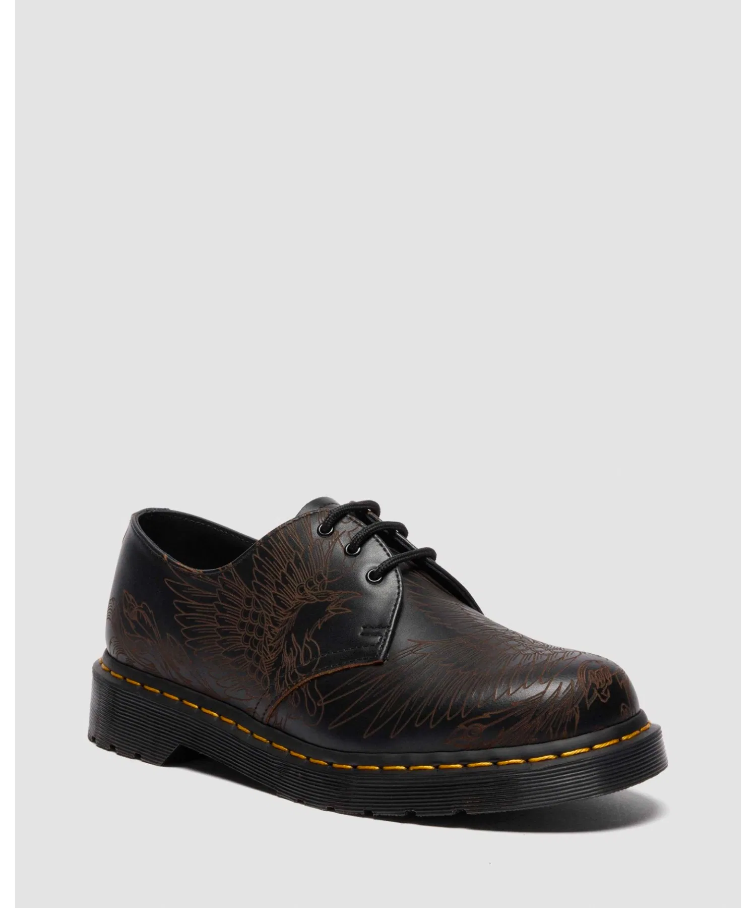 Унисекс ботинки Dr. Martens 1461 PHOENIX с вышивкой чёрные