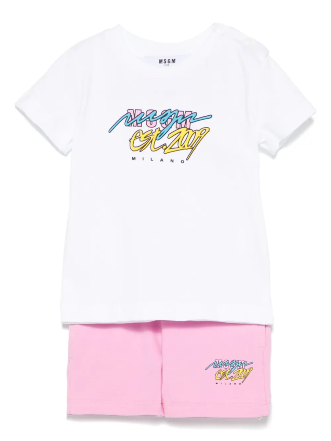 

Комплект из футболки и шортов с логотипом MSGM Kids, белый