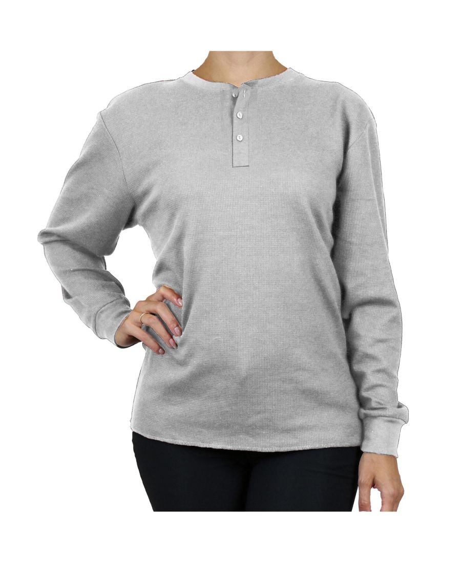 

Женская свободная терморубашка-поло из вафельной вязки Galaxy By Harvic, Heather grey