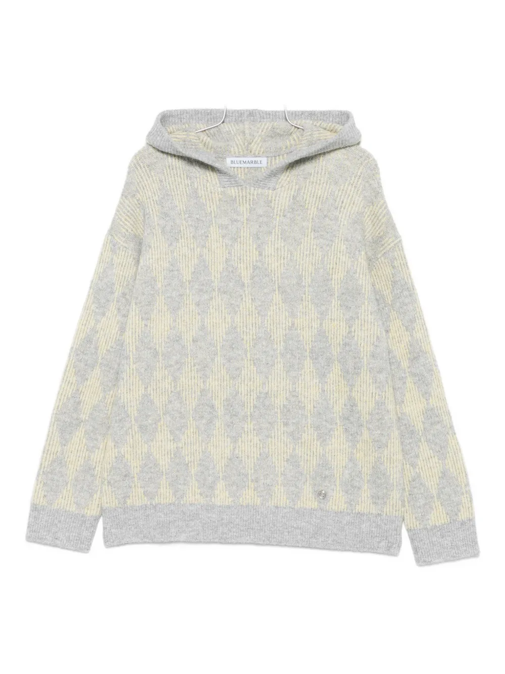 

Ажурный свитер с капюшоном BLUEMARBLE, серый