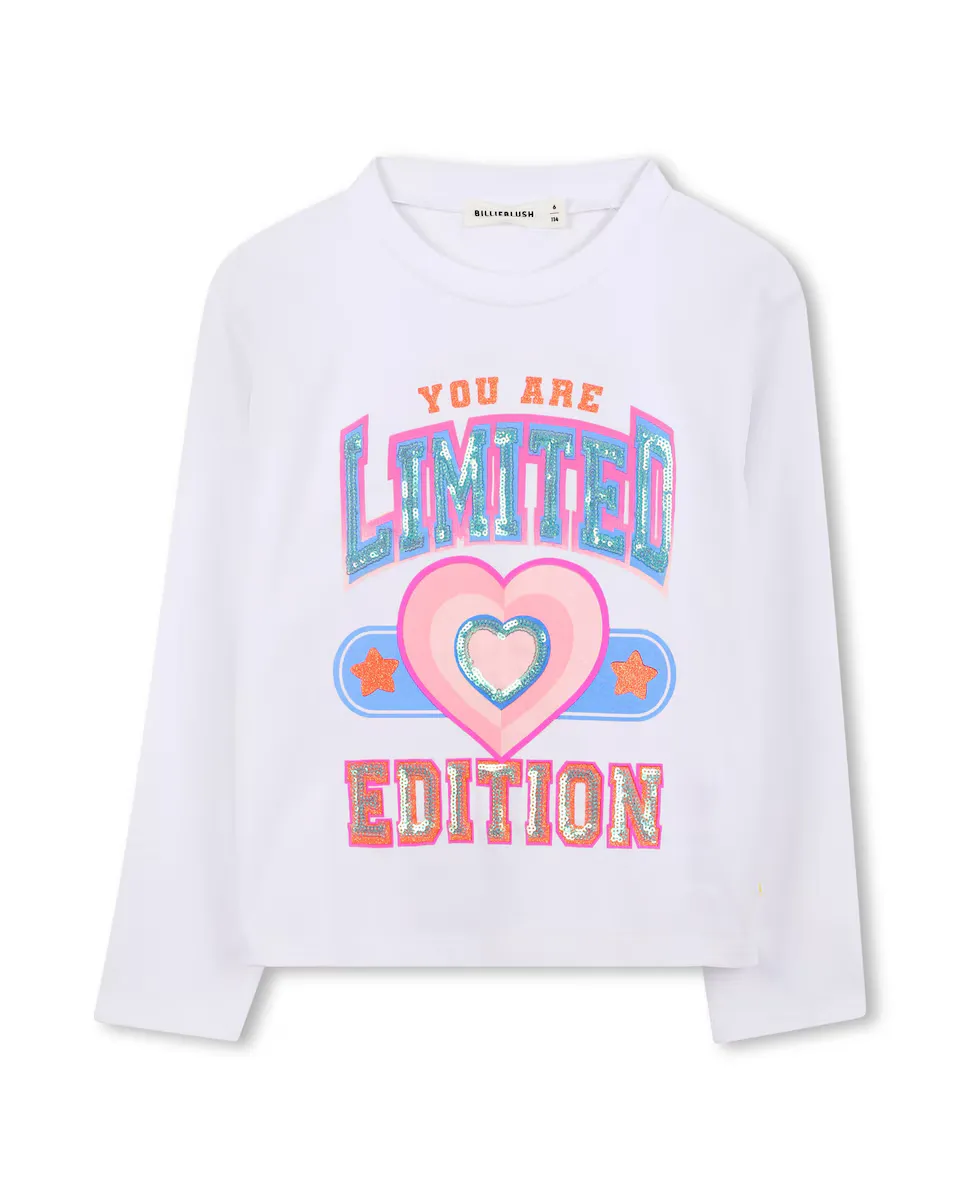 

Детская футболка для девочки белого цвета из хлопка Billieblush, белый