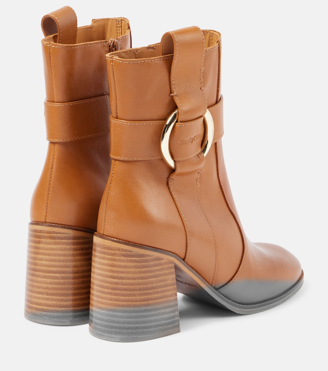 Новые кожаные ботильоны Ring 80 See By Chloé, желто-коричневый — фото 3