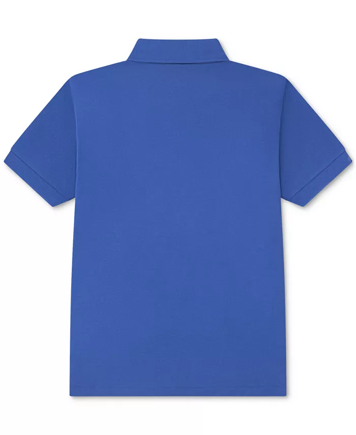 Хлопковая поло Petit Piqué для мальчиков 8-20 лет Lacoste, синий — фото 2