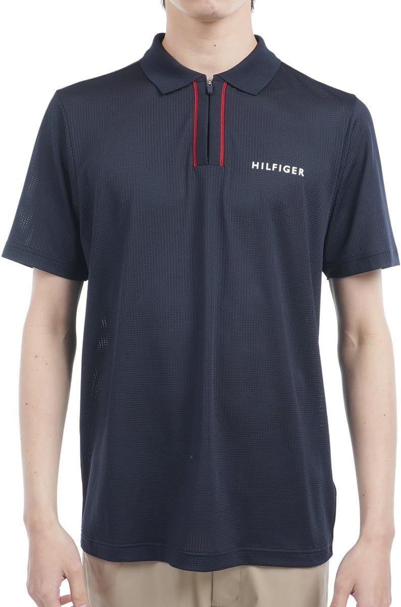 

Мужская поло-рубашка Tommy Hilfiger Golf Classic THMA526 с половинной молнией, красно-бело-синяя
