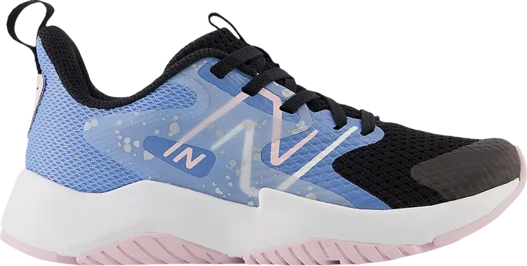 

Кроссовки Rave Run v2 Little Kid 'Black Blue Laguna Paint Splatter', синий