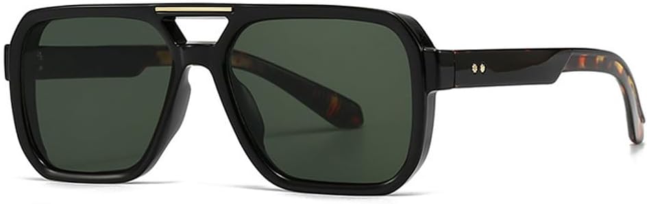 

Модные солнцезащитные очки с двойной перемычкой для женщин, ретро-очки с заклепками, голубые солнцезащитные очки UV400 для мужчин, солнцезащитные очки с градиентной защитой для активного отдыха TKKTLLT, Black Dark Green