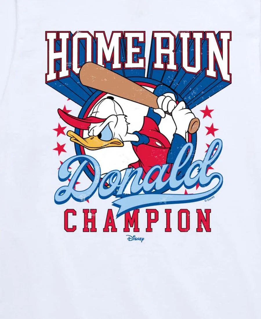 Детская футболка с коротким рукавом "8-20 Home Run Donald" с графическим принтом Disney, белый — фото 3